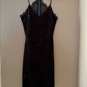 Velvet dress w/ halter top & open back